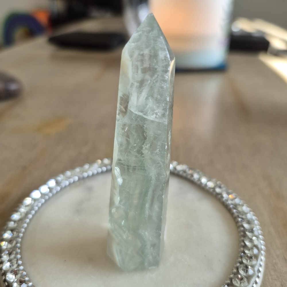 Natural Fluorite Crystal Point Obelisk Tower #K - Picture 3 of 10